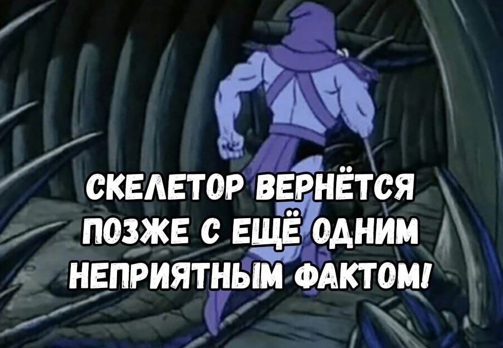 Мем Скелетор вернётся позже с ещё одним неприятным фактом