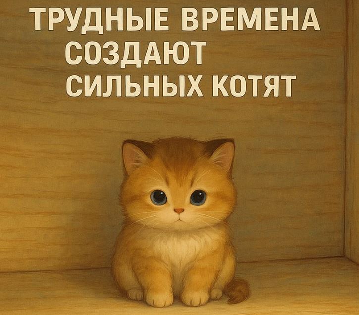 Мем Трудные времена создают сильных котят