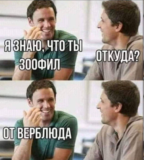 Я знаю что ты зоофил - Откуда? - От верблюда
